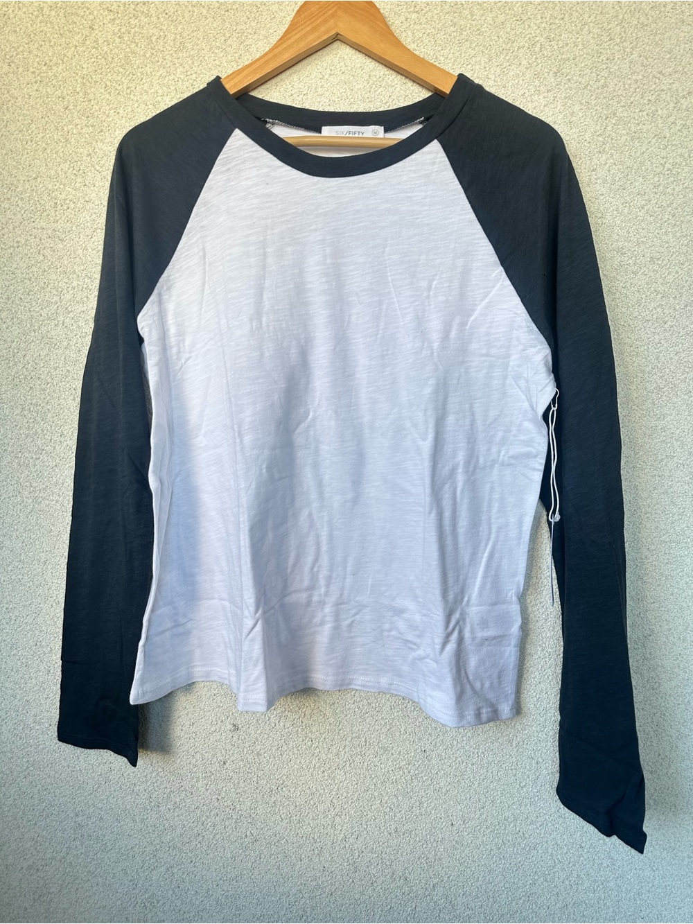 Women's Long Sleeve Raglan Tee - Black/White